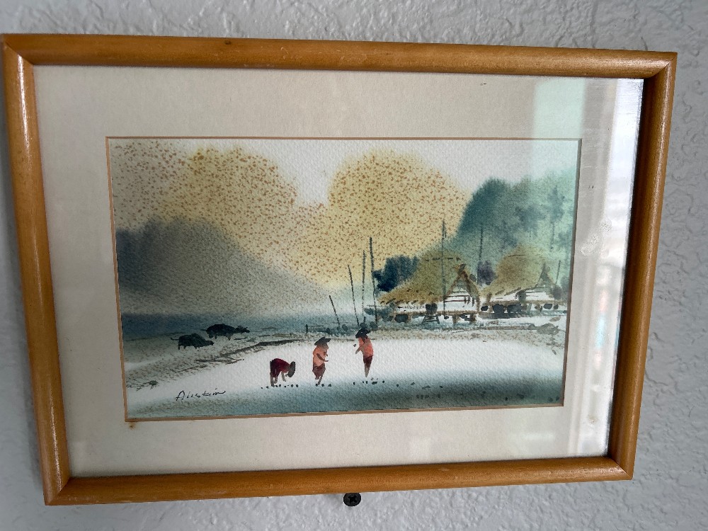 Rice Paddy Watercolor painting/signed