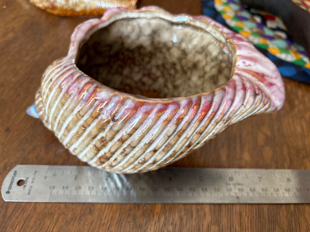 Glazed Sea Shell Planter