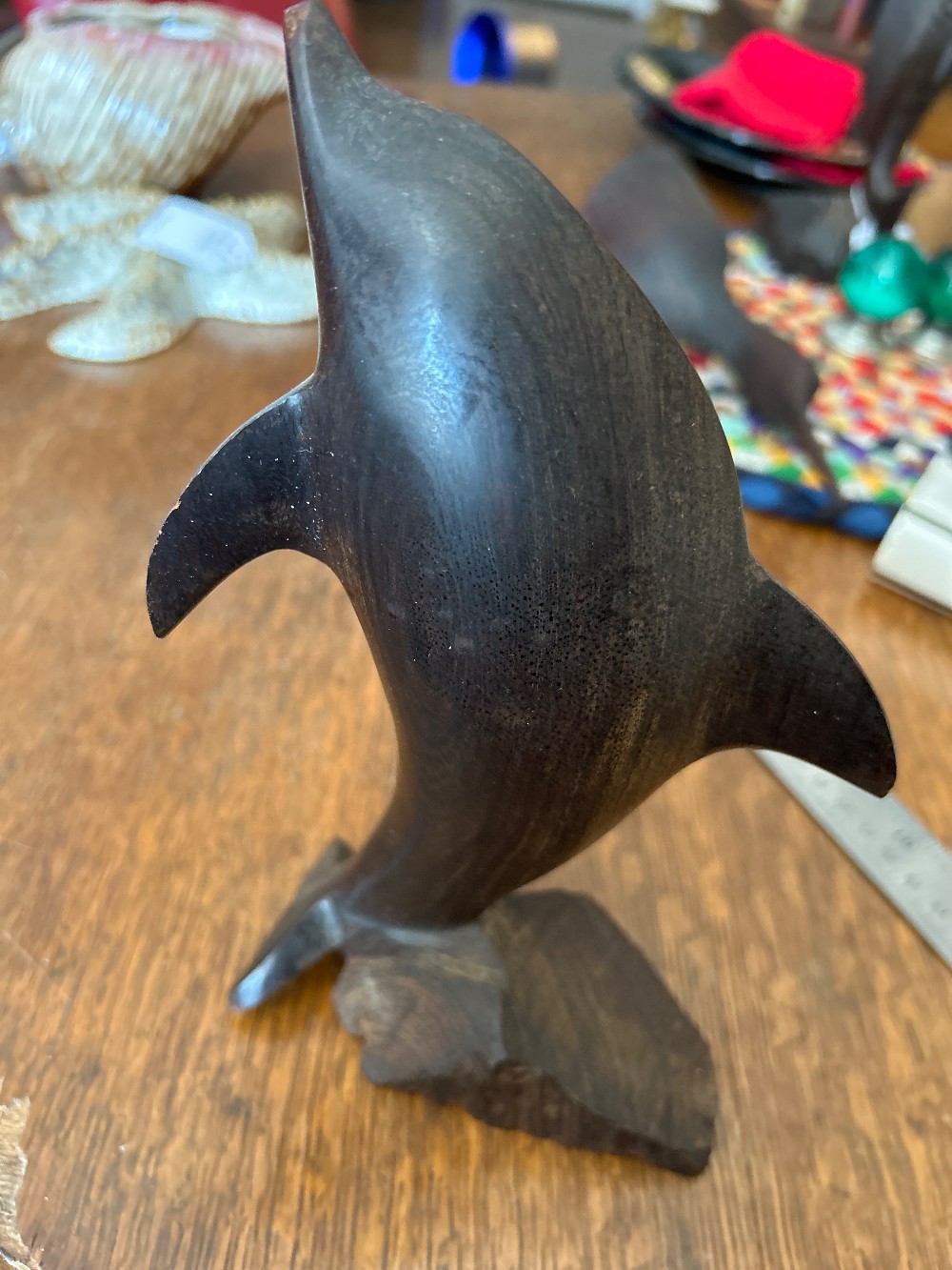 Dolphin Ironwood Hand Carved 8”