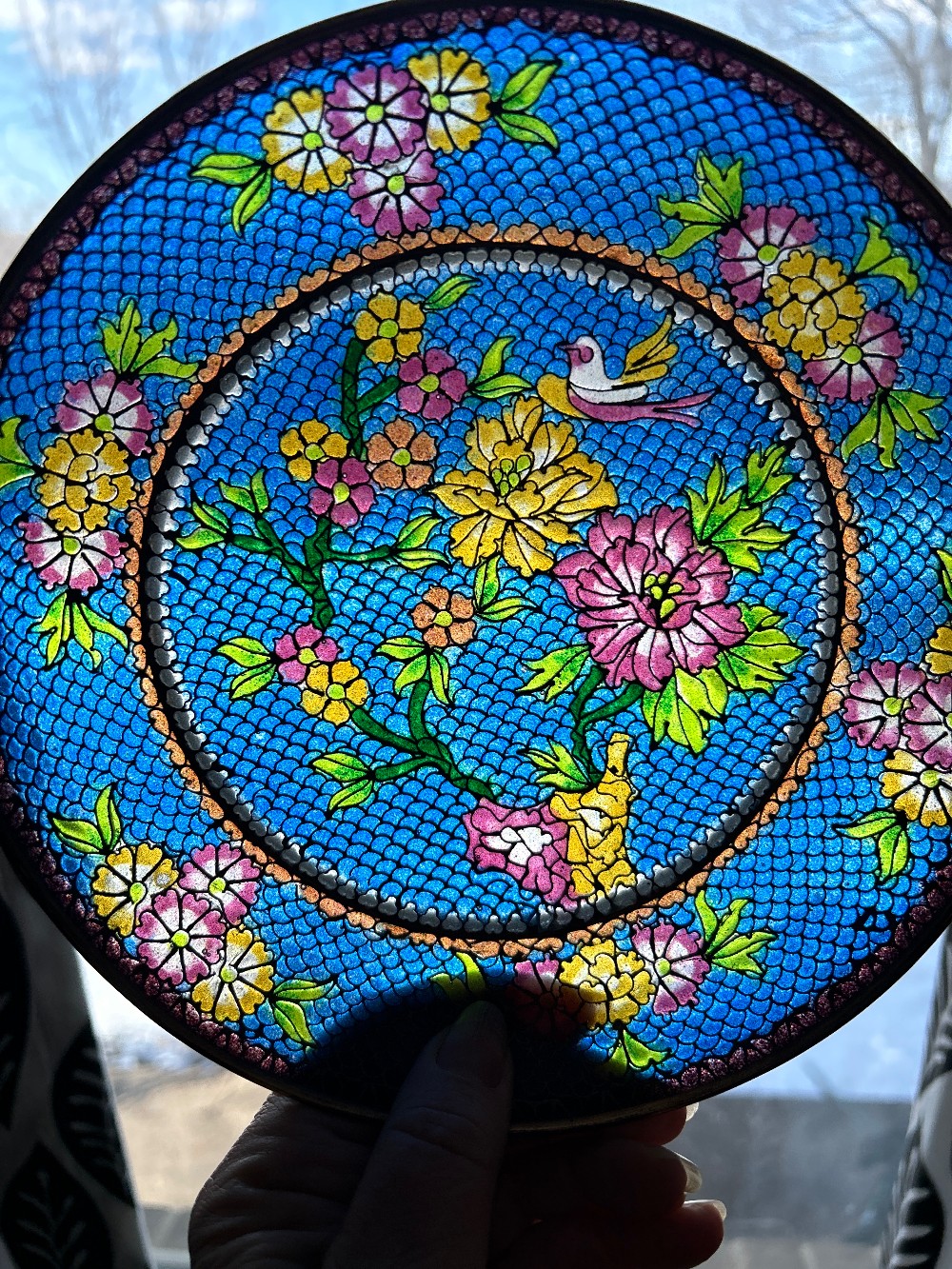Plique a Jour Cloisonné 8”