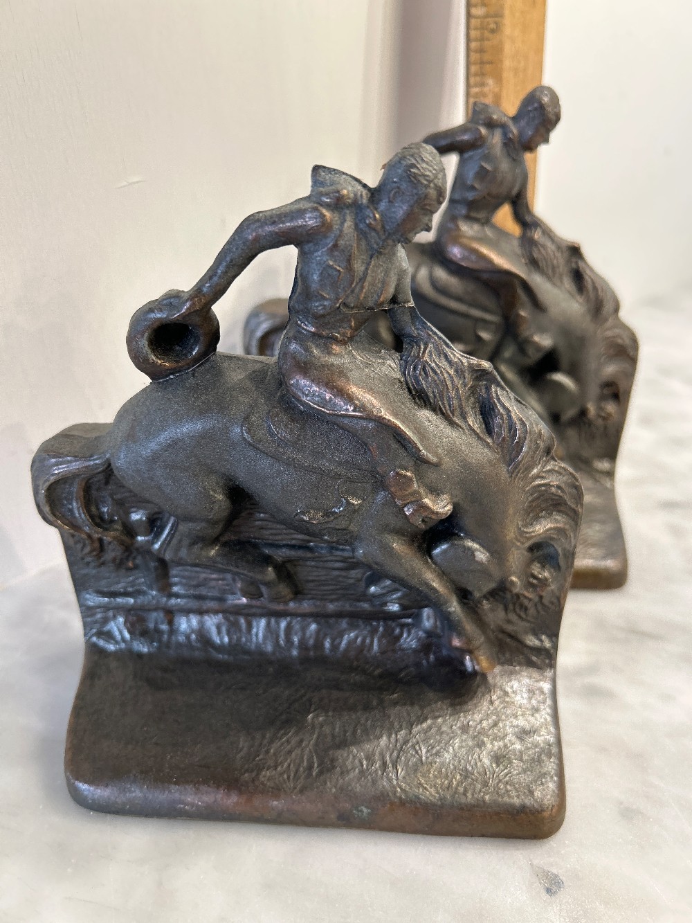 1947 Pair (2) Bucking Bronco Bookends—Gladys Brown Edwards