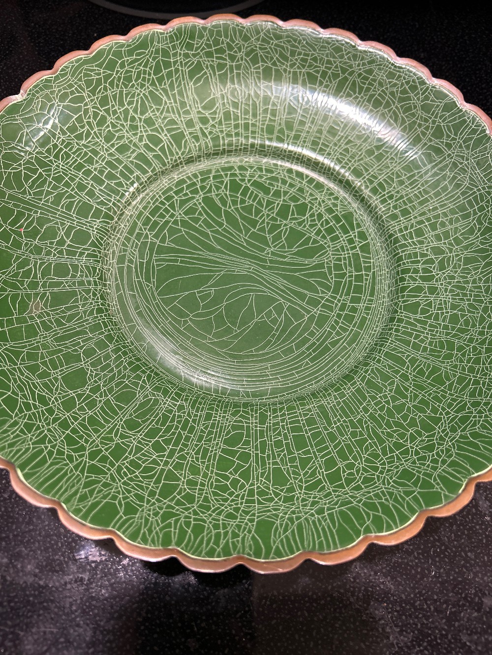MCM Green Enamel on Copper Bowl
