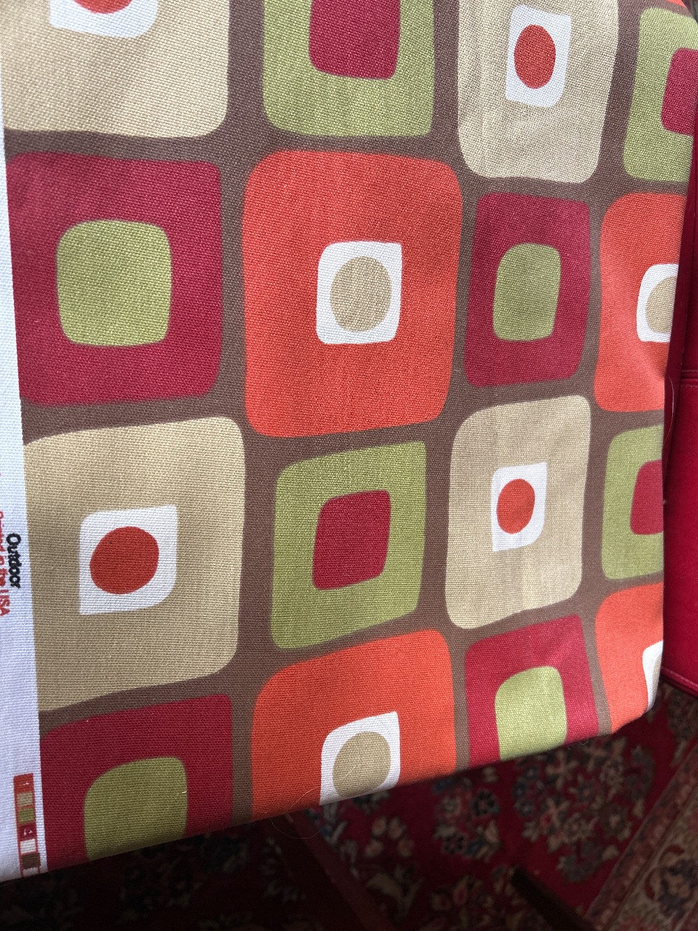 Retro brown/orange geometric Cotton Fabric