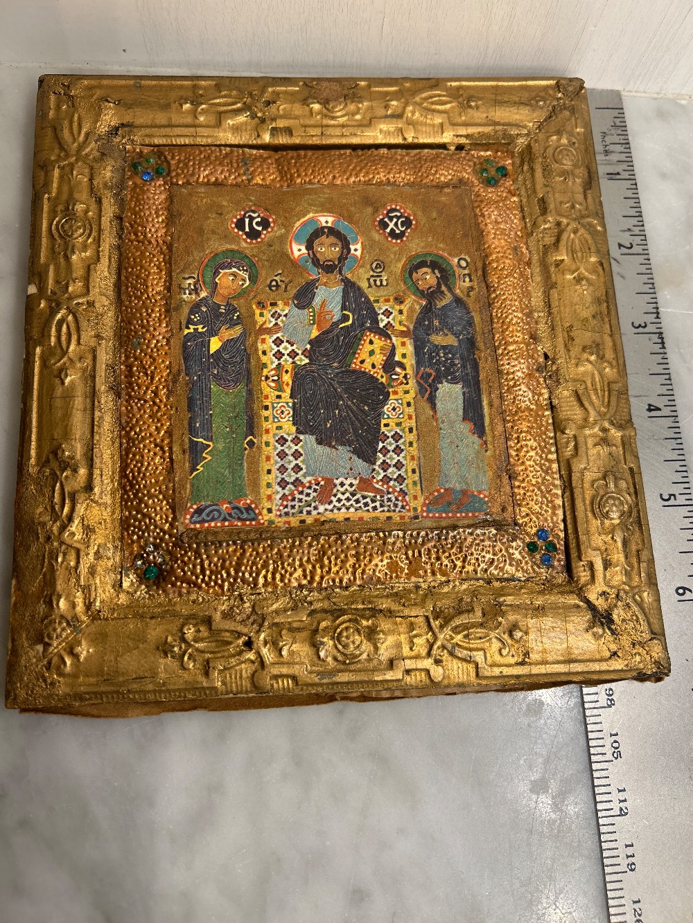 Byzantine icon“Deësis”-Christ, Virgin Mary, John the Baptist