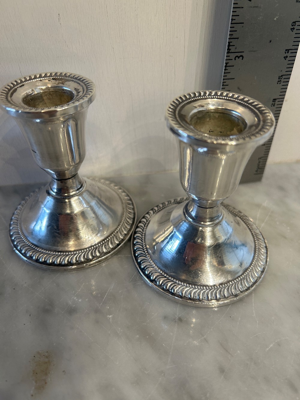 Pair (2) Mayflower Sterling Silver Candlestick Holders – 3