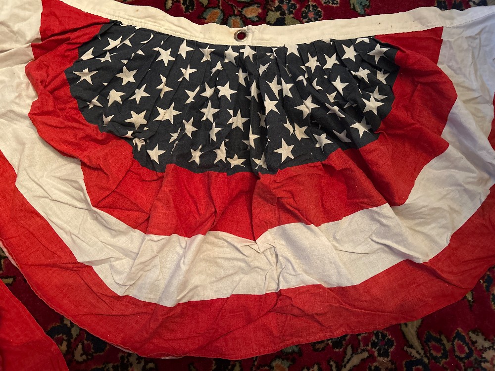Vintage Cotton American Flag Bunting | 36