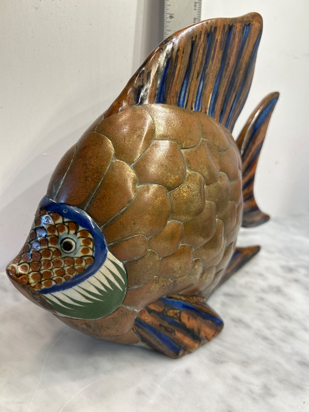 Pottery/Brass Angel Fish Sergio Bustamante Style