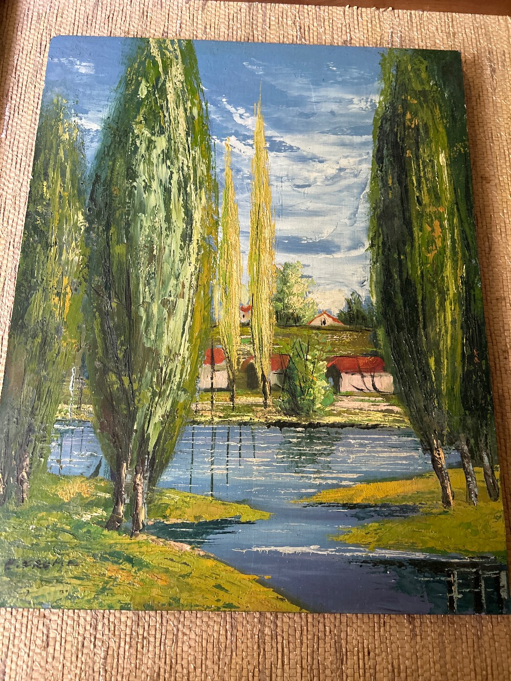 20x17” MCM Oil on Board “Cypress Landscape”