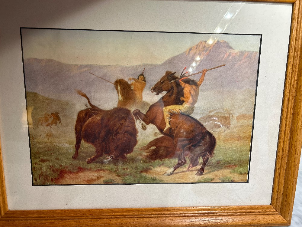 14x18”-“Buffalo Hunt” Robert Atkinson Fox (American, 1860-1935)
