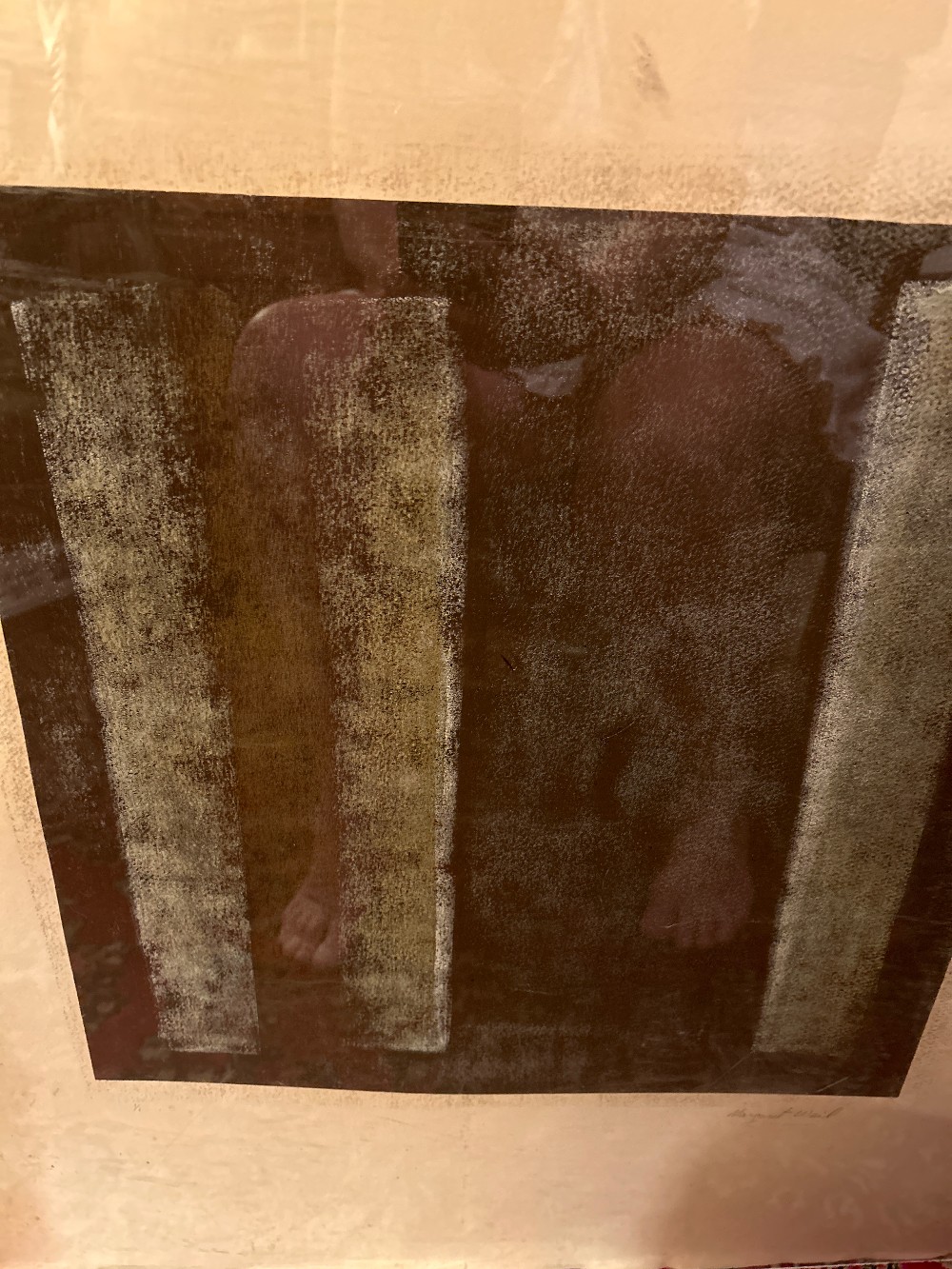 Margaret Weil signed LR monoprint ink/textured 