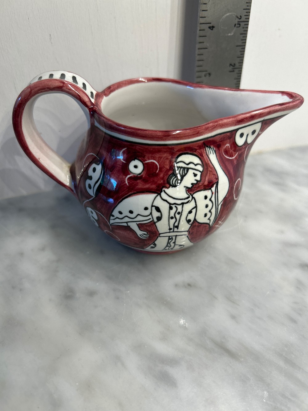 Deruta Majolica Creamer: Hand-Painted Italian Earthenware