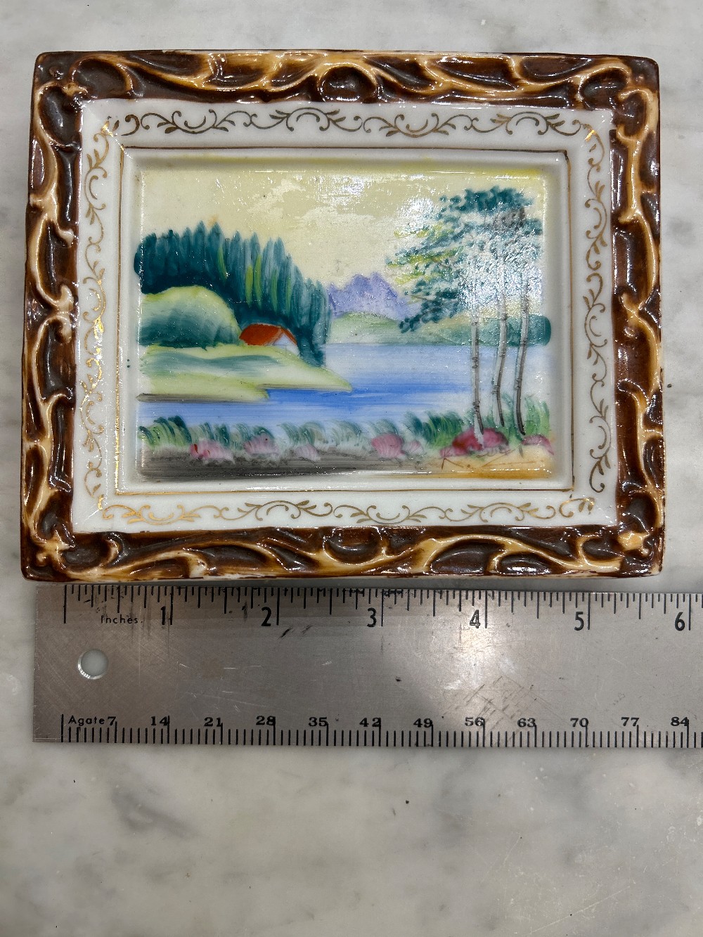 1920s C.D. Kenny Advertising Hand Paint Porcelain