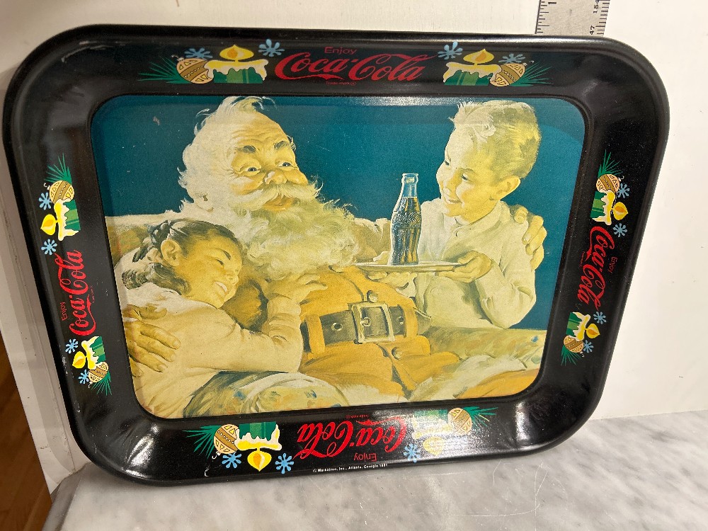 VINTAGE 1981 COCA COLA CHRISTMAS/SANTA CLAUS SERVING TRAY