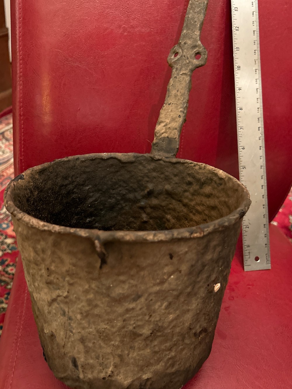 Antique 18” Cast Long-Handled Scoop/Cauldron Primitive