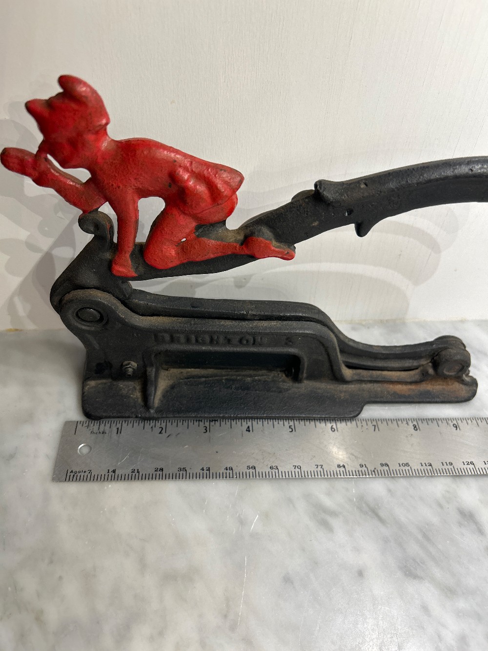 Brighton No. 3 Cast Iron Tobacco Cutter Red Jester 10
