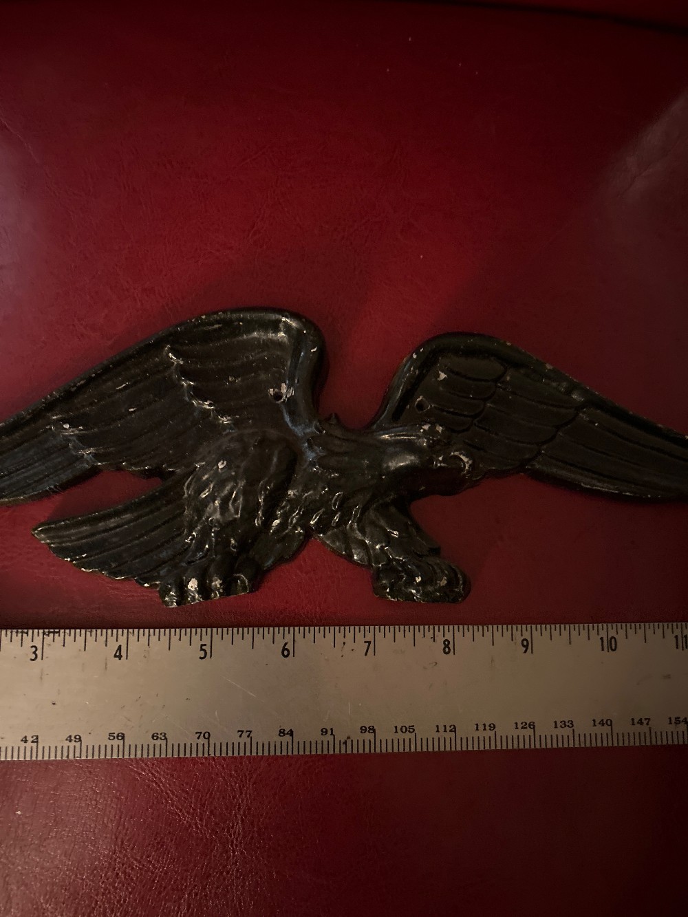 12 x 4” Black Cast Aluminum Bald Eagle Plaque