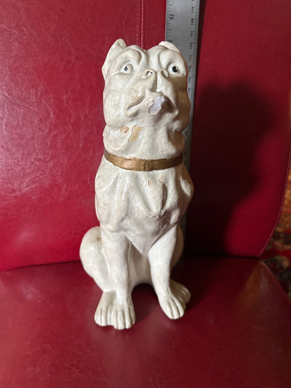 11” Glazed Plaster French Bulldog