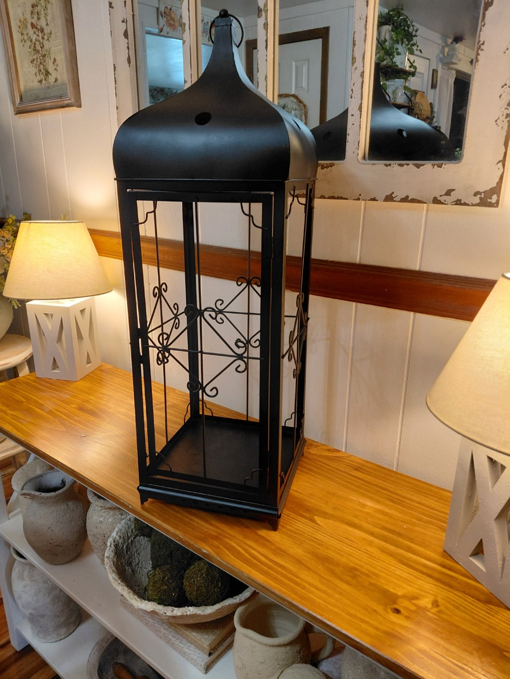 Large Black Metal Lantern
