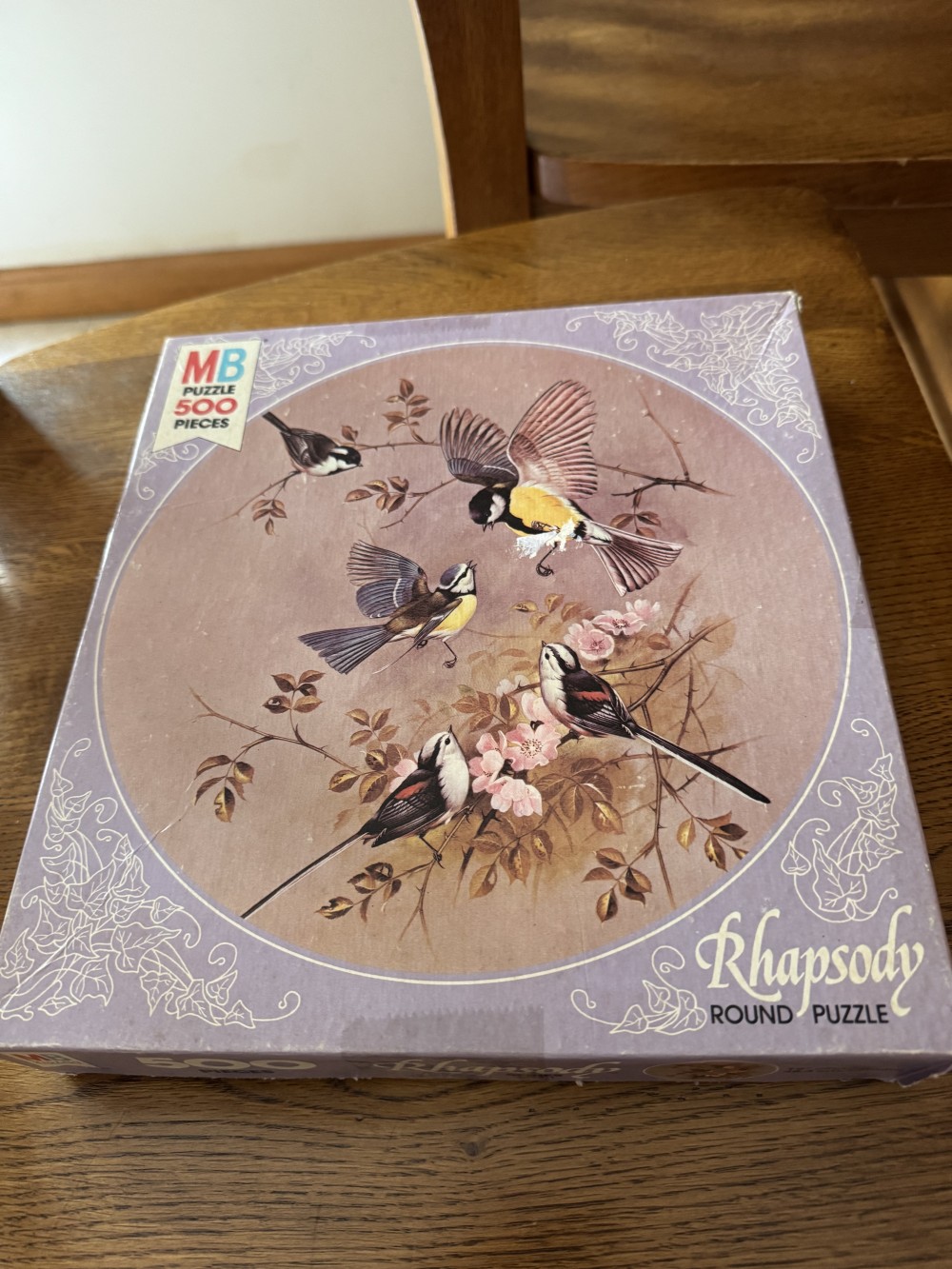 Unique round Jigsaw Puzzle. Peaceful bird design.