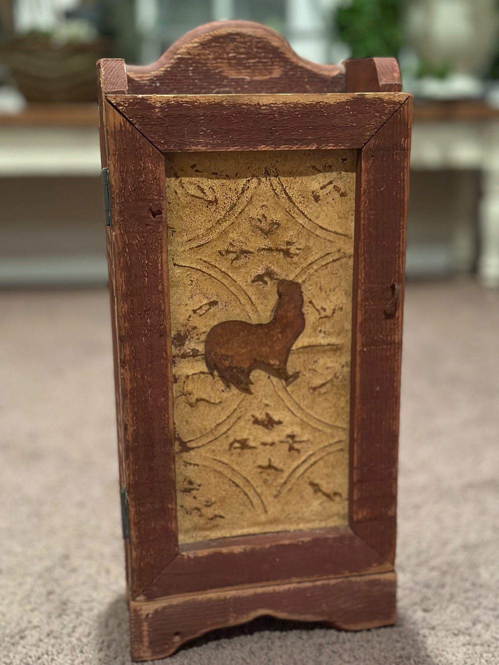 Small rustic cabinet with shelves