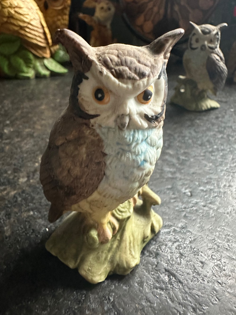 vintage porcelain or Lefton Great Horned Owl figurine