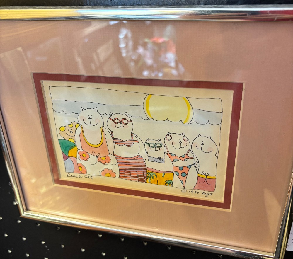 Whimsical Cat Print - Signed by Artist #603777 LEE