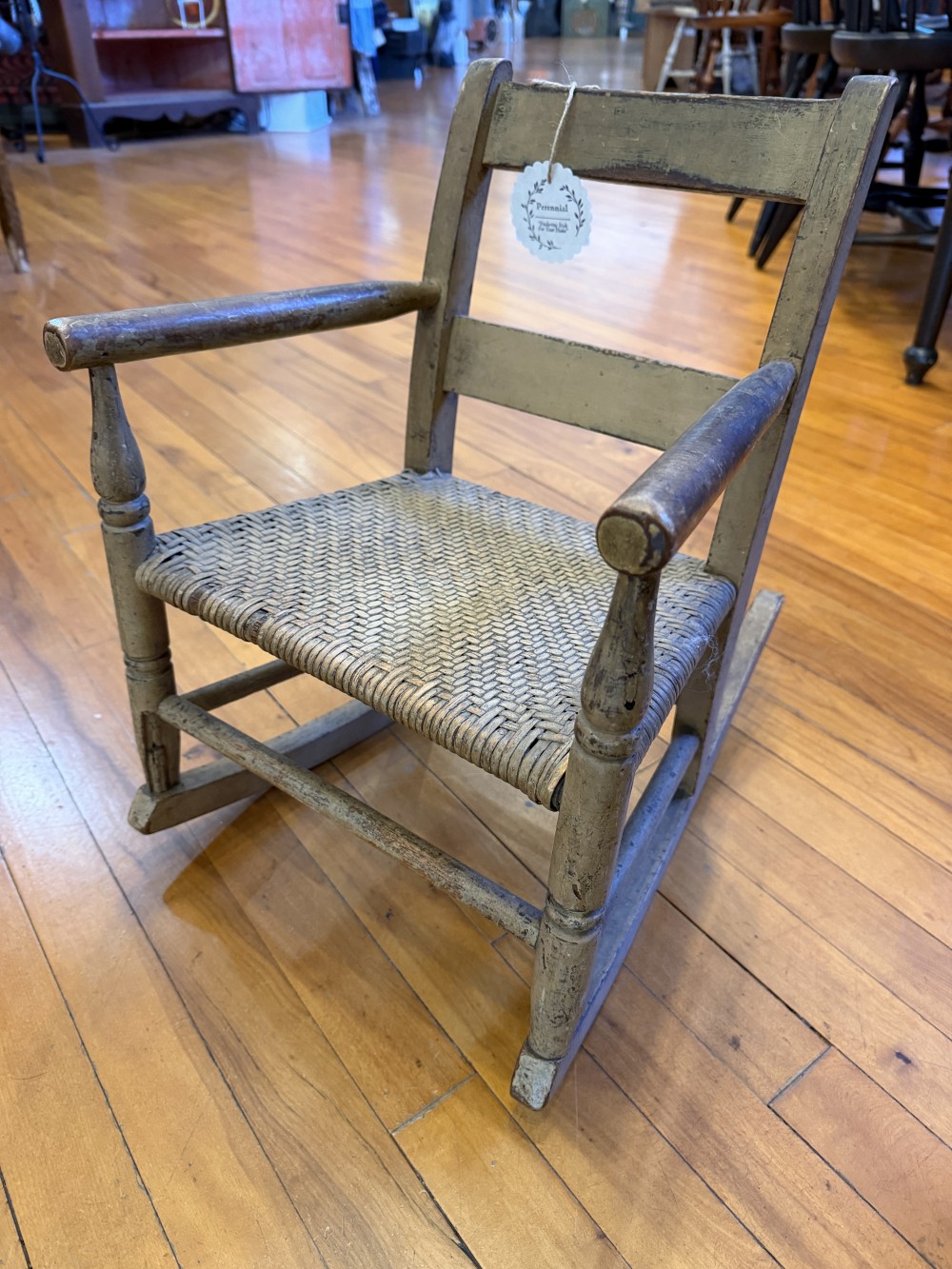 Old Childs Rocker, Mustard Paint, FIRM