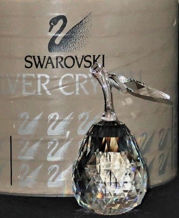 Swarovski silver crystal pear figurine