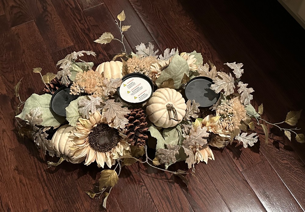 Fall centerpiece w/ 3 candle risers