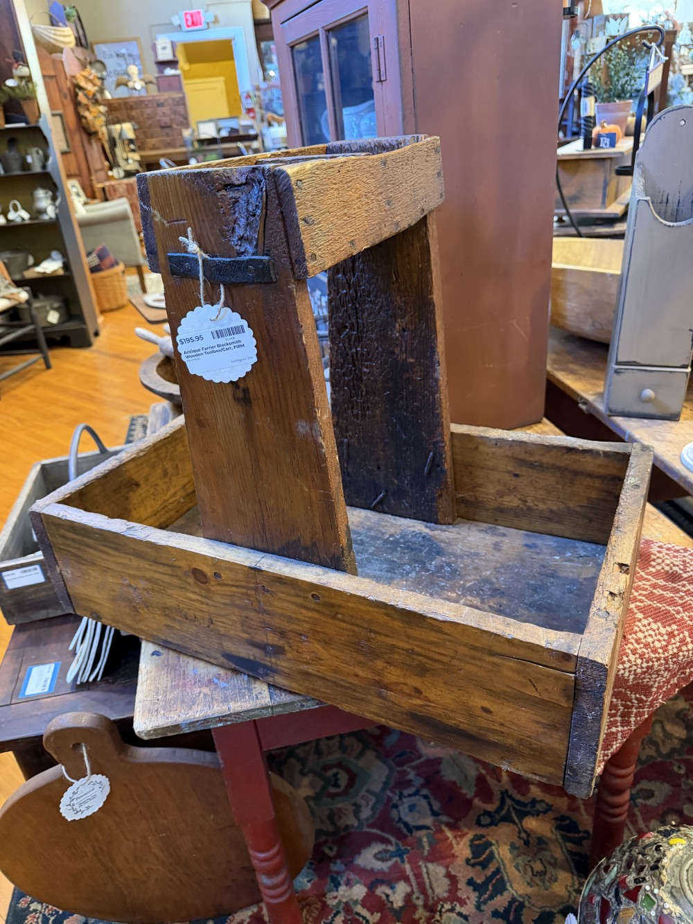 Antique Farrier Blacksmith Wooden Toolbox/Cart, FIRM