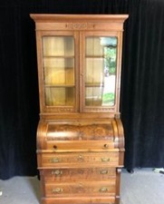 Victorian Cylinder Roll Secretary Desk #4055843  LEE  G3