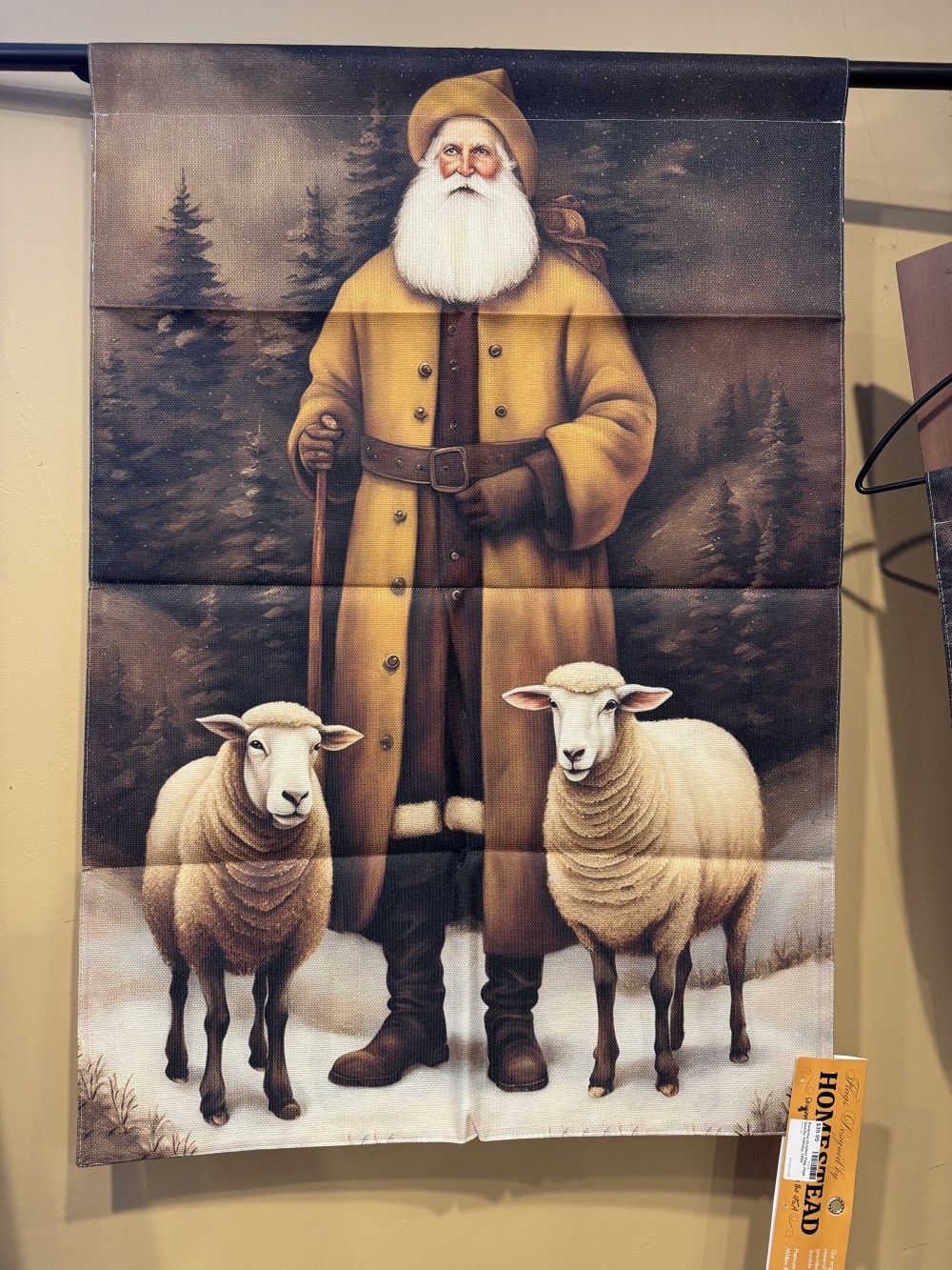 Large Primitive Outdoor Holiday Flag, FIRM