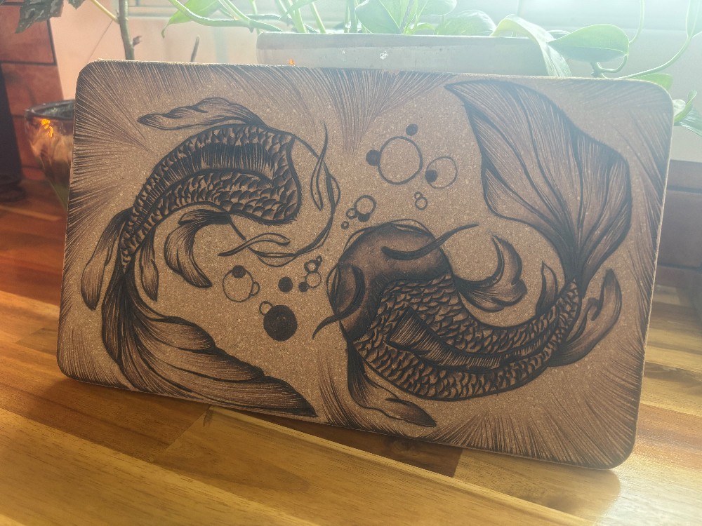 large coy fish hot pad