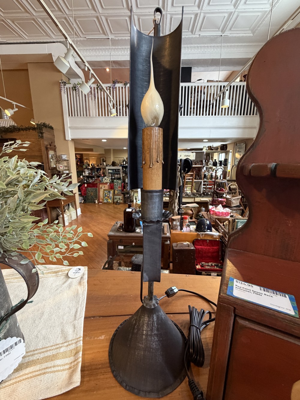 Carriage House Handcrafted Tin Table Lamp, FIRM