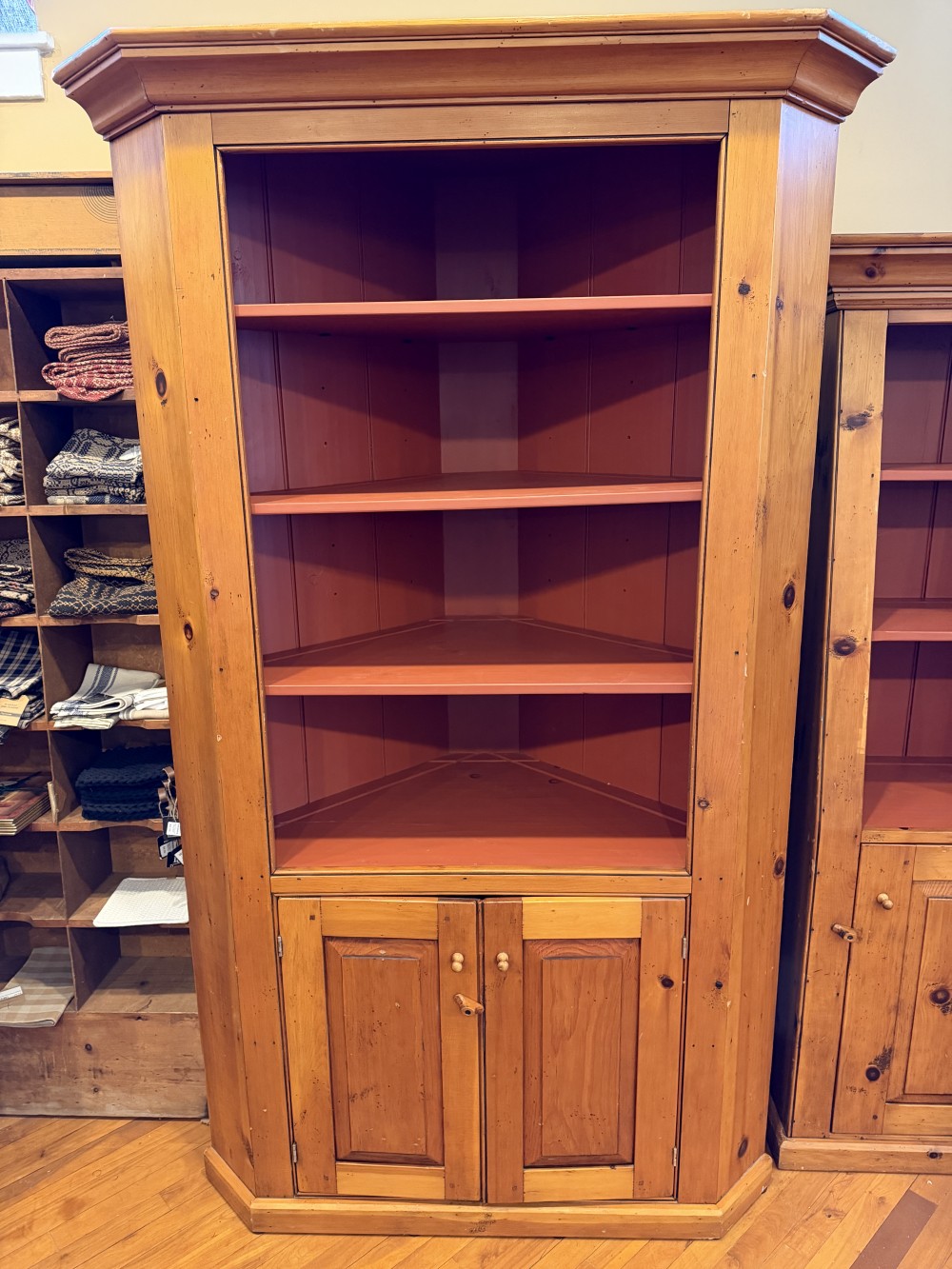 Early Pine Country Corner Cupboard, FIRM