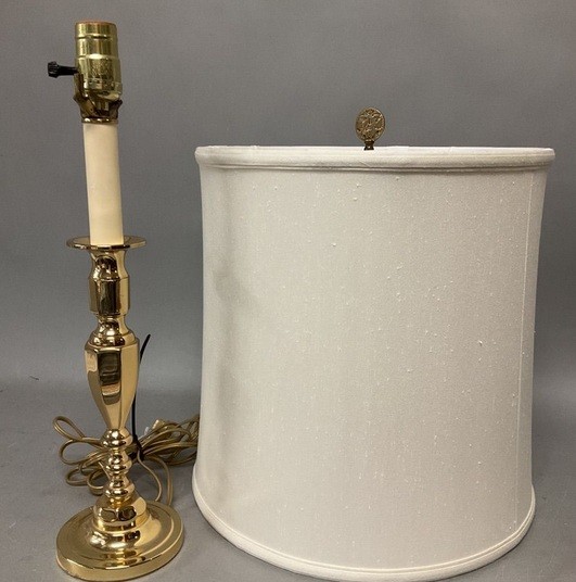 Baldwin brass candlestick lamp w/shade #5121500  LEE