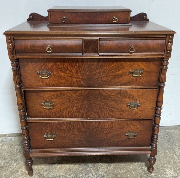 Vintage American Empire style walnut chest of drawers