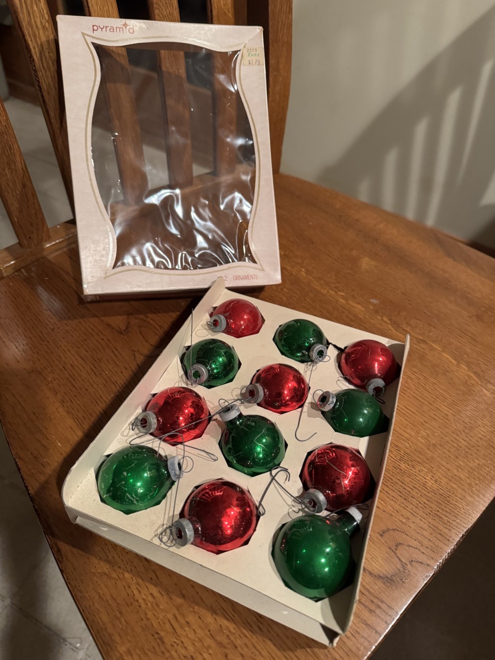 Vintage 1980's Glass Ornaments. Original Box