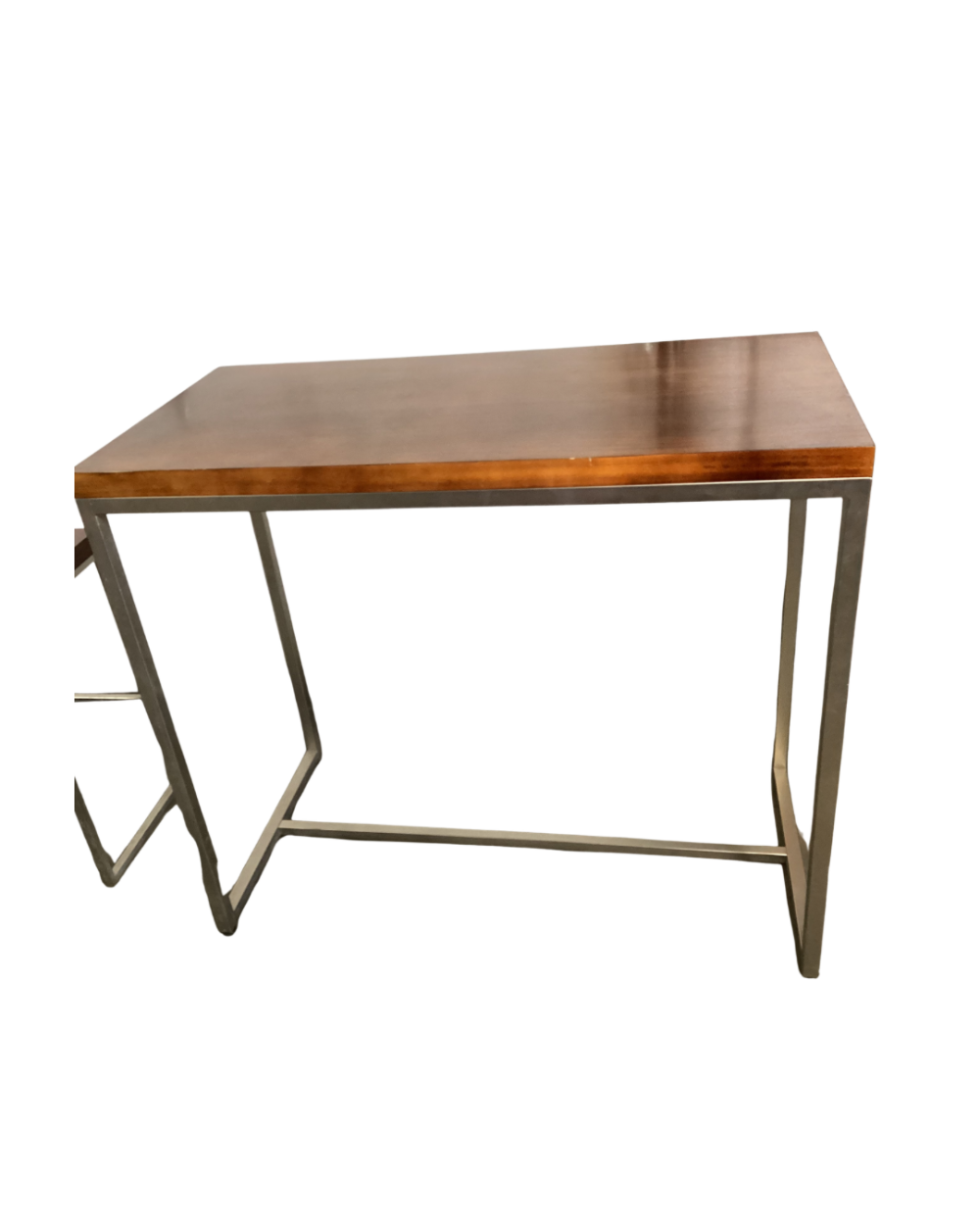 High table wood and metal, includes chairs.