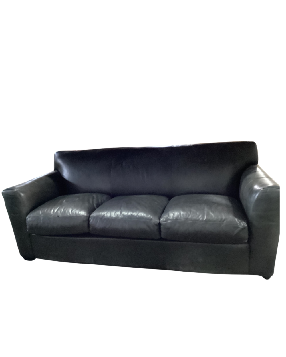 Black leather 3 seater sofa