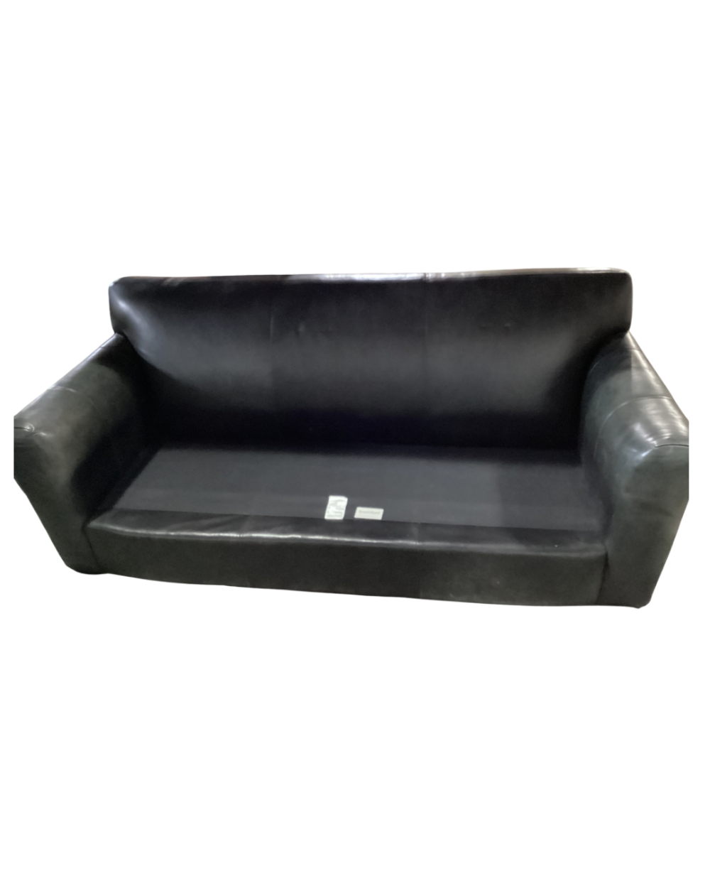 Black leather 3 seater sofa