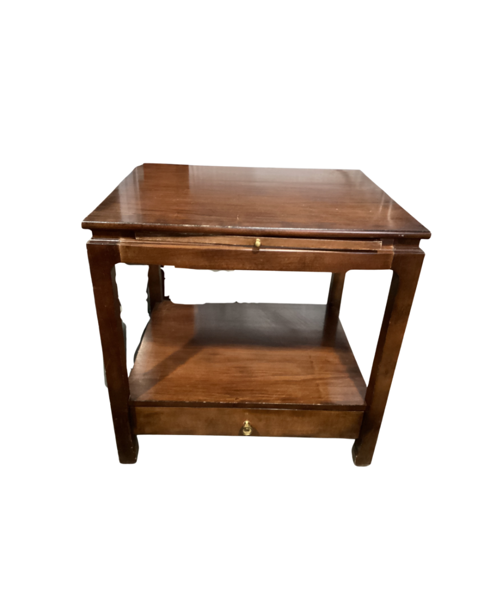 Vintage two-tier wooden side table