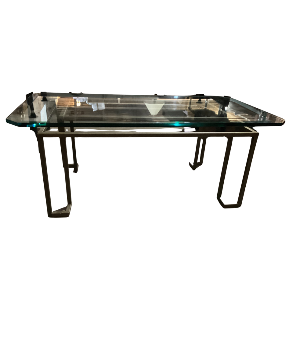 Modernist square tubular coffee table