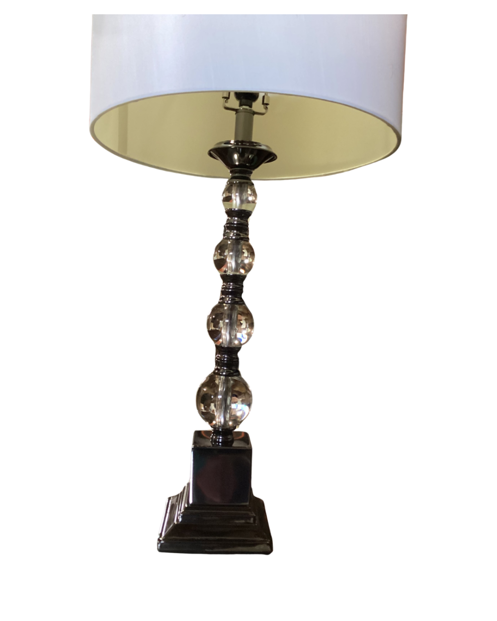 Table lamp with stacked glass balls