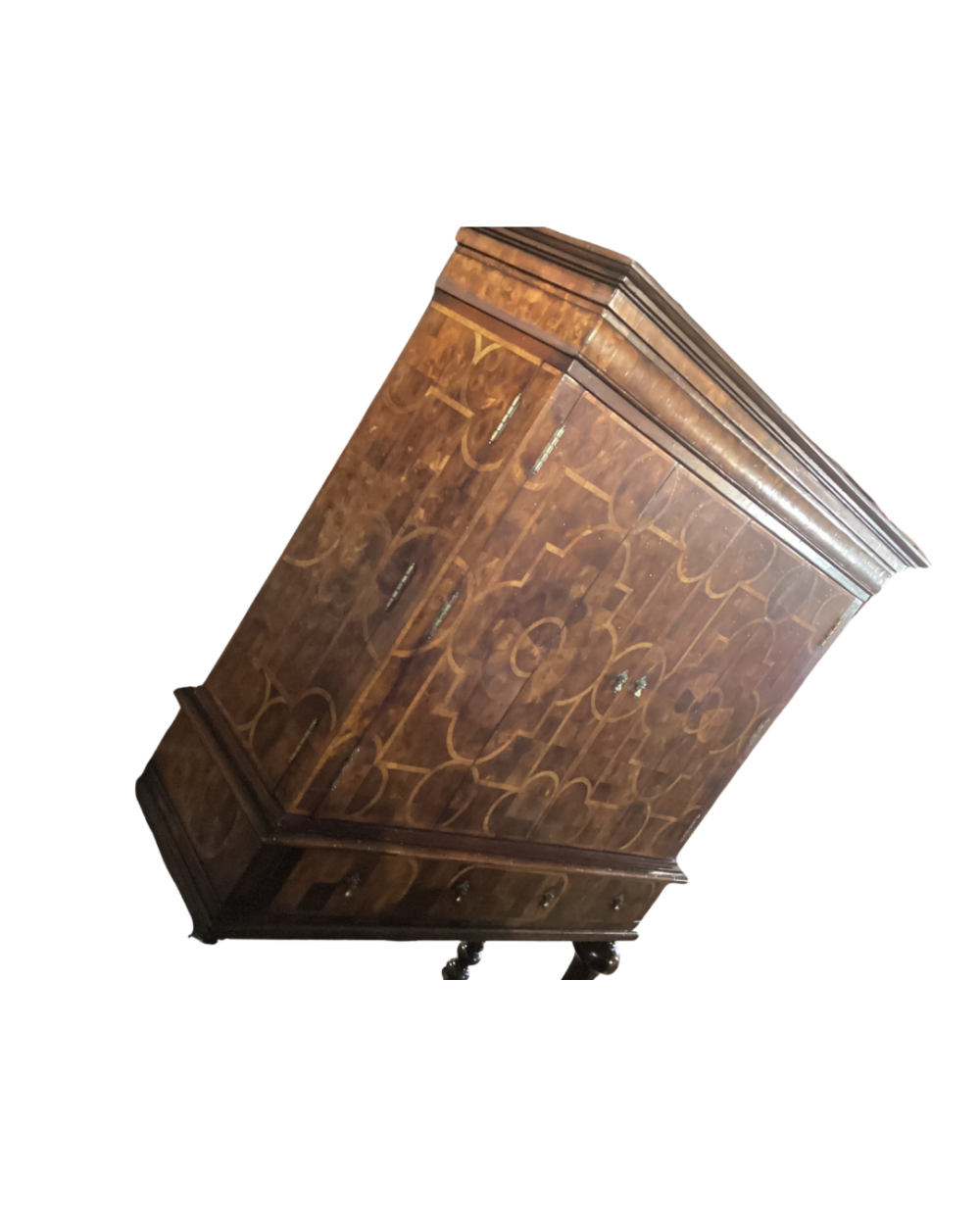 Stunning Oyster Veneer Breakfront Cabinet