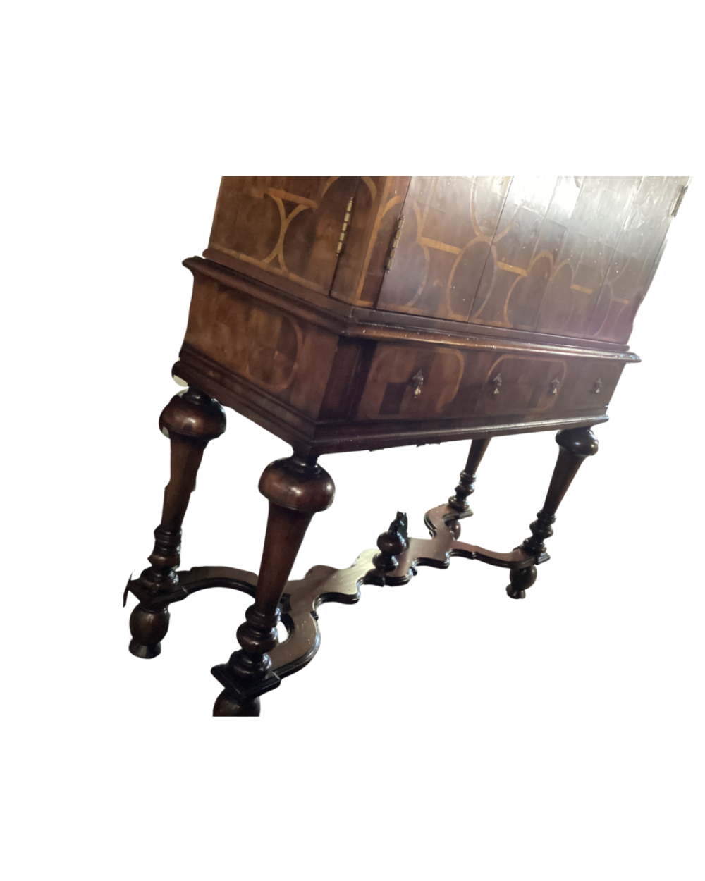 Stunning Oyster Veneer Breakfront Cabinet