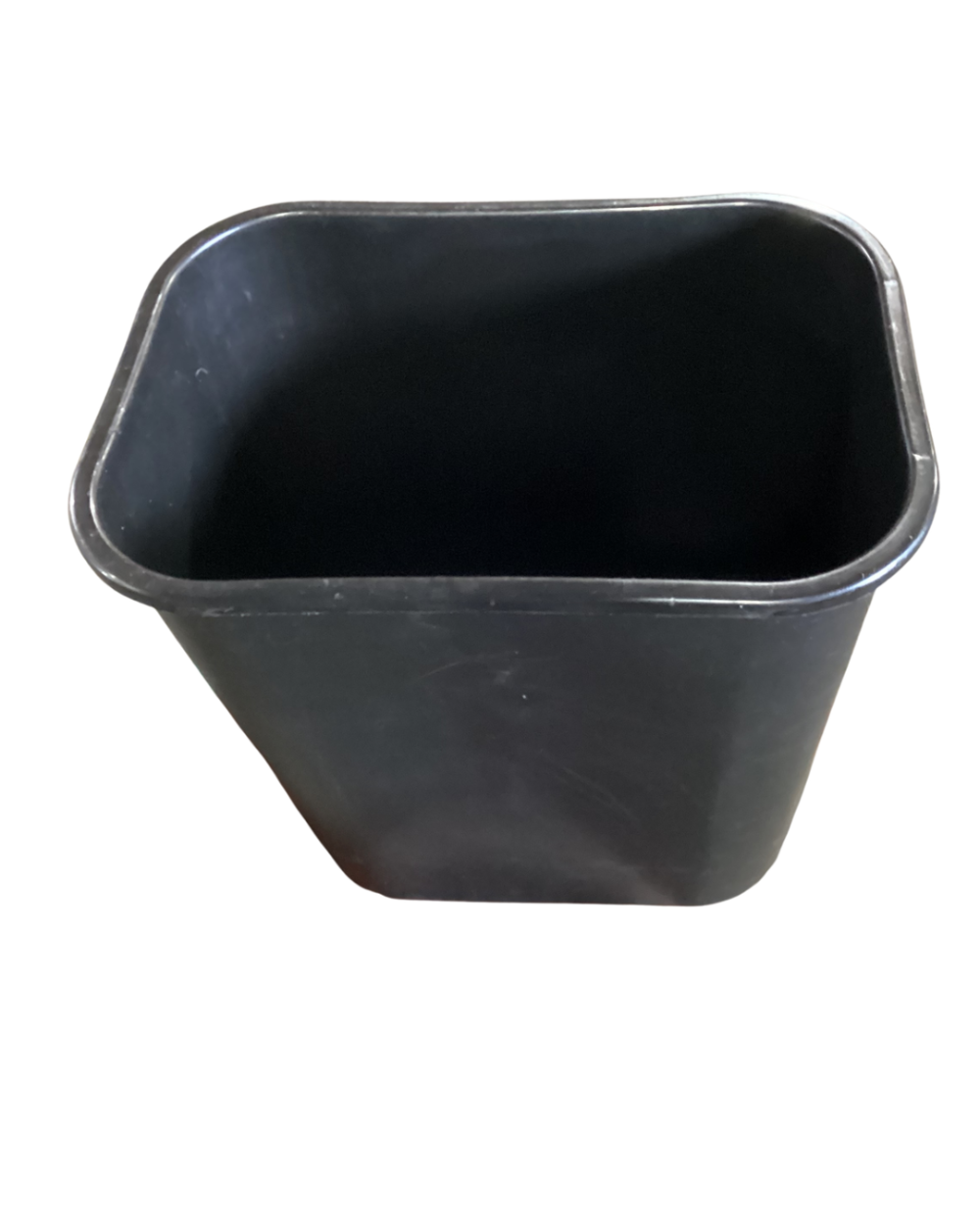 Black plastic trash can 14