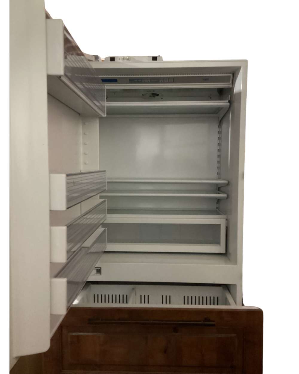 Classic French door refrigerator/freezer with cedar wood panels
