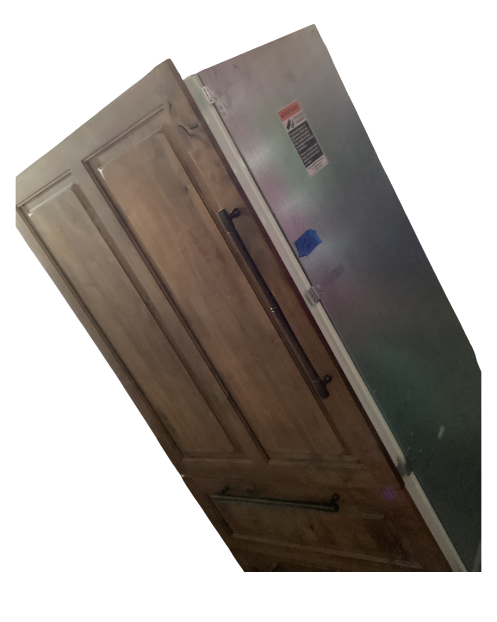 Classic French door refrigerator/freezer with cedar wood panels