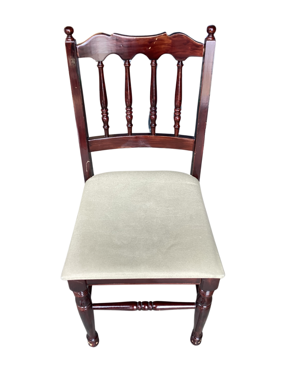 Antique dining chair with spindle back